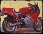 Ducati 750F1 Laguna Seca 88 2 A4 Metallschild Motorrad Vintage gealtert