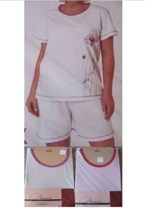 Damen Shorty Schlafanzug Kurzarm rosa oder hellblau Baumwolle Gr. S, M NEU!!! - Picture 1 of 5