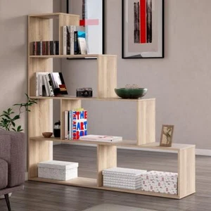 Estantería en forma de escalera, 6 baldas abiertas cuadradas y rectangulares ... - Imagen 1 de 11