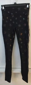 Spanx Girl's High Rise Black Multicolor Star Print Leggings Size L 10-12 - Picture 1 of 3