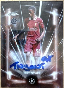 Trey Nyoni Black Lazer Auto RC 2024-25 Topps Chrome UEFA 1:21 Jumbo - Picture 1 of 2