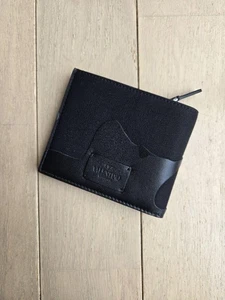 Valentino Men Wallet Black Leather Canvas Bifold Limited Edition VHTF Popular Pr - Picture 1 of 5