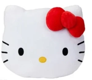 New! Hello Kitty Sherpa Plush Pillow Sanrio 14x18 in Head &Bow Soft Decorative - Picture 1 of 5