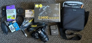 Nikon D3400 18-55 lens Kit DSLR Camera with camera strap and original battery - Picture 1 of 7