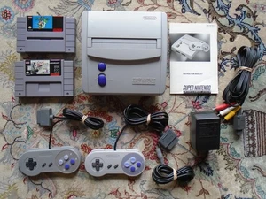 SNES SNS-101 Junior Console, Chrono Trigger Mario games, extras, Super Nintendo - Picture 1 of 24