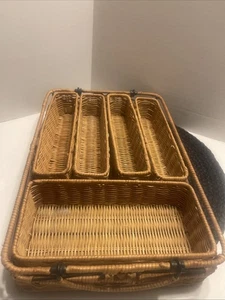 Princess House 6-teiliger Rattan Utensilienhalter Serviertablett - Bild 1 von 7