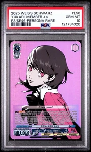 2025 WEISS SCHWARZ English PERSONA 3 RELOAD E56 YUKARI TAKEBA: MEMBER #4 PSA 10 - Picture 1 of 2