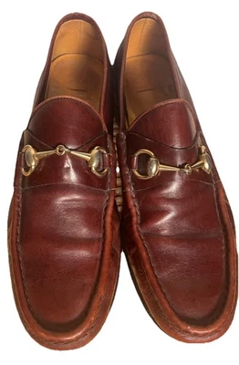 复古古驰 Horsebit Burgandy 皮革乐福鞋男式鞋码 42 US 9 — 第 1/4 张图片