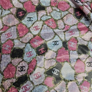 1 yarda usado tela impresión holograma spandex 4 vías elástico - Imagen 1 de 1