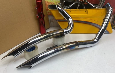 84-06 & 10-17 Harley Softail Touring Big Radius Style Exhaust Pipe System - Image 1 of 4