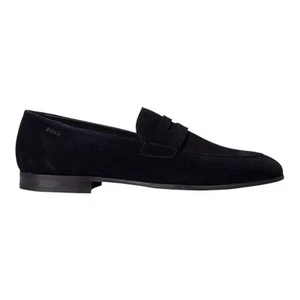 Hugo Boss Men's Gavrie Suede Dress Loafers Black Size 11 1/2 - Picture 1 of 4