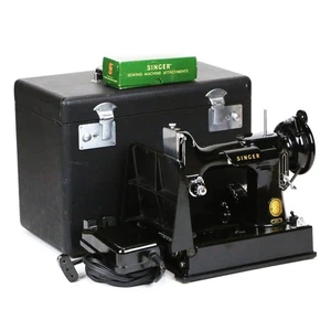 1957 Singer Model 221-1 Vintage Black Portable 221 Sewing Machine (AM786914) - Picture 1 of 24