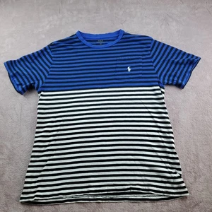 Polo Ralph Lauren T Shirt Mens Size XL Blue White Black Striped - Picture 1 of 16