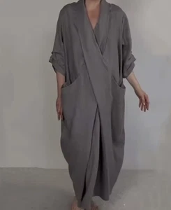 Women Dress Bohemian Maxi Dress with Pockets Retro A-line Design XL - Picture 1 of 7