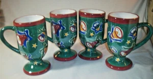 Sakura: Juego de 4 tazas de pedestal con campanas y arcos verdes: EXCELENTE: SIN PRECIO BASE - Imagen 1 de 4