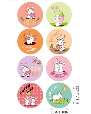 Adesivo de recompensa de animais 50x3cm etiqueta adesivo de recompensa álbum decorações para estudantes  - Imagem 1 de 4