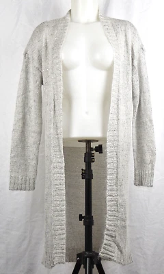 Cárdigan Suéter Victoria's Secret Gris Claro Largo Frente Abierto Lentejuelas S Foto 1 de 3