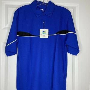 Neu Tri-Mountain Poloshirt Größe Small feuchtigkeitsableitend SS Golf blau schwarz Herren - Bild 1 von 5
