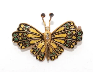 Vintage SPANIEN Schmetterling goldfarbene Anstecknadel Brosche H53 - Bild 1 von 7