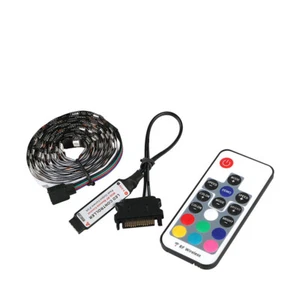 PC Gehaeuse RGB LED Strip light mit 12V SATA 6Pin Anschluss inkl. Fernbedienung  - Bild 1 von 12