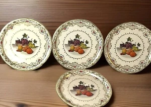 4 DAHER 10" Metal PLATES -STRAWBERRIES-GRAPES-PEACHES- Made in HOLLAND- - Picture 1 of 19