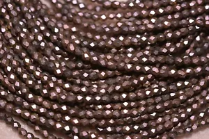 Czech Fire Polished 4mm round faceted glass beads - Polychrome Copper Rose - Picture 1 of 1