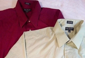 2X Camisas para Hombre DAVID TAYLOR 18 1/2 XXL 2XL XX Grandes Borgoña Rojo y Verde Lima - Imagen 1 de 4