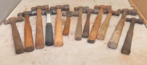 12 Vintage Schmied Kugel Pfannen Hämmer Sammlerstück Schmiede Werkzeug Konvolut - Bild 1 von 9