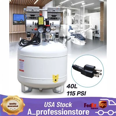 40L Portable Dental Air Compressor Oil Free Silent Air Pump 110V NEW - Image 1 of 4