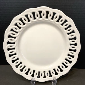 Vintage Lillian Vernon White Decorative Plate 9.5” Dessert Collectible - Imagen 1 de 7