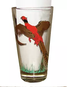 Vtg Hazel-Atlas Pheasant Highball Tumbler Water Glass, Gold/Red, MCM Replacement - Picture 1 of 9