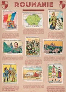 9 x Chromos RUMÄNIEN ROMANIA komplette Serie 1930er 50 x 67 mm Chocolat PUPIER - Bild 1 von 1