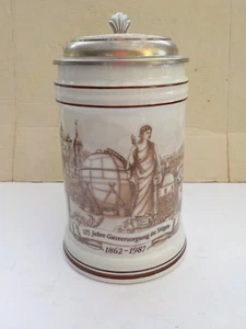 rastal Porzellan Bierkrug-125 Jahre Gasversorgung in Siegen 1987 Limitiert 600ml - Bild 1 von 14