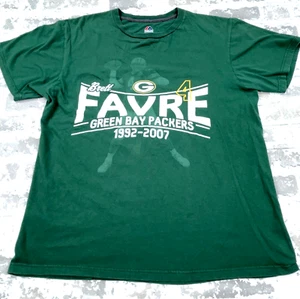 Green Bay Packers Shirt Men Large Green Brett Favre Retro Tee T 2000s Majestic - Picture 1 of 7