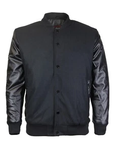 Nueva chaqueta universitaria Letterman de béisbol vintage clásica premium con botones a presión para hombre - Imagen 1 de 36