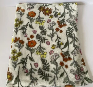 Baby Starters Orange Pink Yellow Cream Flowers Stems Blanket Botanical 30x40 - Picture 1 of 5