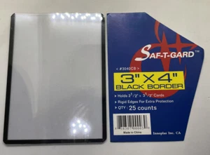 Saf-T-Gard Black 3' X 4" Toploader Sleeves 6 FOR THIS PRICE  - Picture 1 of 1