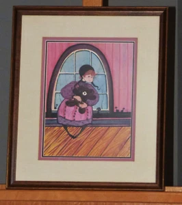 Patricia P. Buckley Moss Amish Mädchen mit Teddybär Lim. Ed. Lithographie signiert - Bild 1 von 5