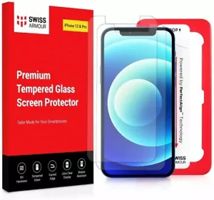 Swiss Armour iPhone 12/Pro Displayschutzfolie mit PerfectAlign™ Applikator, 2er-Pack - Bild 1 von 9