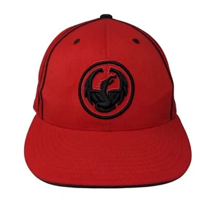 Dragon Alliance 210 Fitted Hat Red 7 1/4-7 5/8 Lightweight Embroidered Flexfit - Picture 1 of 8