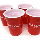 Insulated Reusable Funny Red Party Cups 16oz-4pack-"So Low?  Fill Up!"