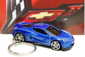 Custom Key Chain 2020 Chevy C8 Corvette Stingray blue - Picture 1 of 1