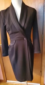 Vtg. Caron Petite Black Tuxedo/Business Dress Chicago USA .Size 4. Nice! - Picture 1 of 12
