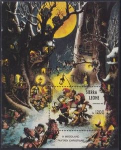 F-EX58176 SIERRA LEONA MNH 1993 DISNEY MICKEY MOUSE BOSQUE FANTASÍA NAVIDAD. - Imagen 1 de 2