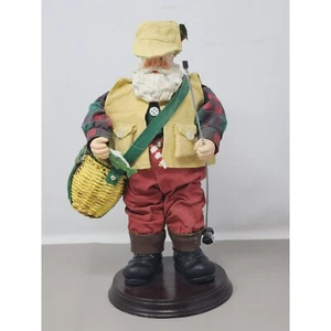 Clothtique Weihnachtsmann Figur Fliegenrute/Korb/Fisch Weihnachten - Bild 1 von 12