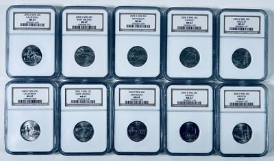 2005 P & D SMS ~ State Quarters - NGC Certified MS 67 (10 Coin Set) - Image 1 of 4