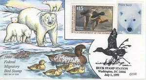 #RW66 1999 - Federal Duck Stamp COLLINS HAND PAINTED FDC single Perfect - Picture 1 of 1