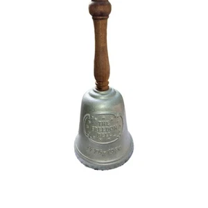Vtg Freedom Bell 1776-1976 USA PEWTER Bicentennial Let Freedom Ring America - Picture 1 of 4