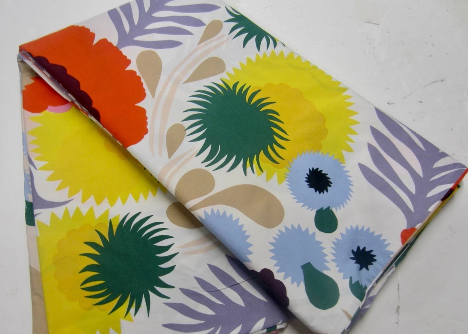 FUNDA NÓRDICA MARIMEKKO "OJAKELLUKKA" Brillante Moderna Floral ALGODÓN Queen $150 Foto 1 de 4