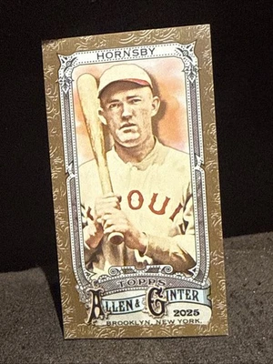 2025 Allen & Ginter #35 Rogers Hornsby MINI GOLD BORDER SP - St. Louis Cardinals - Image 1 of 2